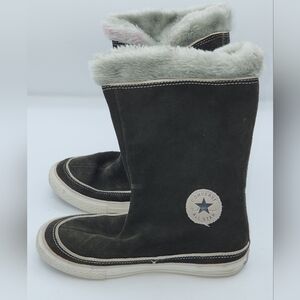 Converse All Star Faux Fur Lined Gray Suede‎ Winter Boots